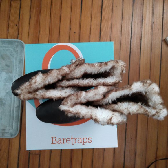 BareTraps Women's Brown Boots with Faux Fur - Picture 2 of 3